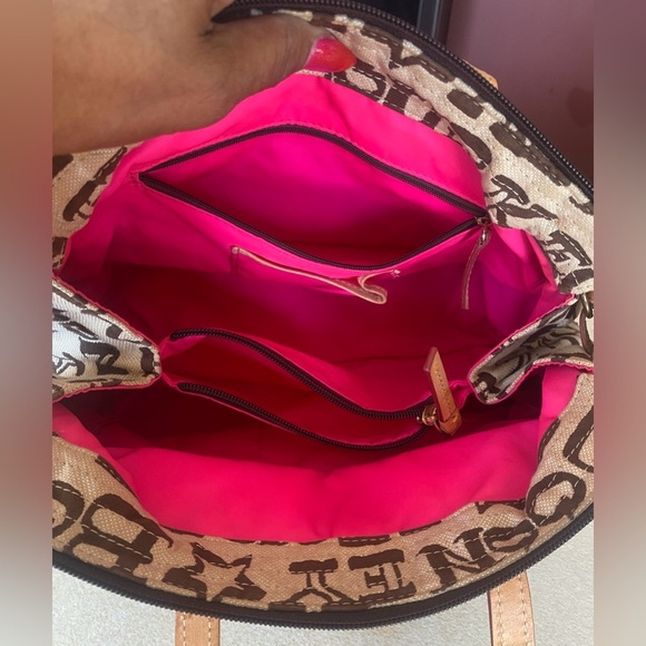 DOONEY & BOURKE Canvas and Leather Graffiti Purse, Authentic, Rare. EUC - Picture 4 of 11